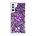 thumbnail image 3 of CCSmaller Glitter Clear Sparkly Bling Case for Samsung Galaxy A54 5G , Flowing Liquid Quicksand Cover with Diamond Ring Holder Case for Samsung Galaxy A54 5G LSZ Purple, 3 of 8