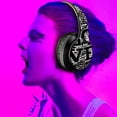 thumbnail image 5 of Auriculares inalámbricos Inteprter Graffiti plegables Bluetooth 5.0 para juegos deportivos color Oro negro, 5 of 5