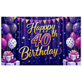 thumbnail image 3 of Purple Backdrop Banner with Star Moon Elements Happy 40th Birthday Party Supplies Photography Props Party Decorations Background for Celebrations Photo Booth Decor, 3 of 7
