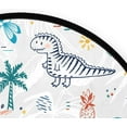 thumbnail image 3 of Dreamtimes Childish Doodle Striped Cute Dinosaurs Round Area Rug 3Ft Small Round Area Rug Soft Bedroom Entryway Foyer Throw Mat Washable Non-Shedding Non-Slip Sofa Nursery Carpet, 3 of 5