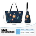 thumbnail image 2 of Defioc Solar System And Planets Pattern Beach Bag for Women - Large Beach Tote Bag Waterproof Sandproof Swim Pool Bag Everyday Bag Handbags with Zipper, 2 of 6