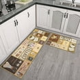thumbnail image 2 of Coffee Kitchen Rugs Sets of 2, Farmhouse Vintage Washable Anti Fatigue Kitchen Runner Mats for Floor, Non Slip Comfort Standing Holiday Decor Mat for Sink, Laundry, Office 17"x 47"+17"x 30", 2 of 6