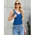 thumbnail image 4 of Ekouaer Camiseta sin mangas de satén de seda para mujer, cuello en V, informal, sin mangas, camisola, blusa básica de verano, 4 of 4