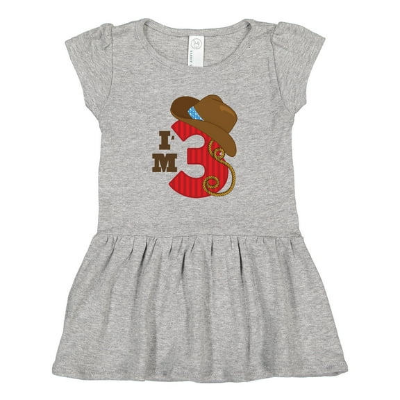 Inktastic Cowboy 3rd Birthday I'm Three Girls Toddler Dress