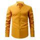 thumbnail image 1 of Camisa negra de manga larga con botones para hombre: tejido elástico, estilo informal de negocios, puños elásticos, primavera/otoño, tallas S-XXXL, 1 of 3