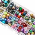 thumbnail image 5 of U8MO 200pcs 10Colors Mixed 8mm Crackle Glass Bead Beading Kit Box for Jewelry Making-9#, 5 of 7