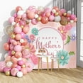 thumbnail image 4 of 8×6FT Mother's Day Background Happy Mother's Day Banner Pink Flowers Love Heart Photo Photography Props for Mother's Day Party Decoration, 4 of 6