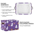thumbnail image 2 of Yayeee 2 Pack Canvas Storage Basket with Handles for Shelves Fabric Bins Closet Organizer, Halloween Purple Ghosts, 2 of 8