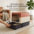 thumbnail image 2 of EIODEAR Enclosed Cat Litter Box with Pull-Out Drawer - Convertible 2-in-1 Covered Pet Toilet for Large Cats, Anti-Tracking & Odor Control, 19.7" L, 2 of 9