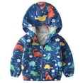 thumbnail image 3 of FYMNSI Toddler Boys Hooded Jacket Windbreaker Lightweight Zip up Hoodies Outwear Cartoon Fall Clothes for Kids 2-3T Blue, 3 of 5