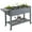 Gray, variant on Beyamis Raised Garden Box Spring, Wooden Garden Box with 8 Pockets and Lockable Wheels, Foldable Side Clapboard, Elevated and Self-Draining Design for Herbs, Vegetables, and Flowers,Brown, 34.25H
