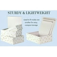 thumbnail image 4 of Decorative Storage Boxes with Lids, 3 Pack Sturdy Organizer Storage Bins, Includes Small Medium Large Pink Nesting Boxes with Magnetic Closure, Gold Dot with Script, 4 of 15
