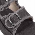 thumbnail image 6 of Women's Platform Slide Sandals Comfortable Thick Sole Wedge Slides Buckle Strap Casual Summer Sandals Fashion Beach Vacation Slippers Gray 9.5(43), 6 of 6