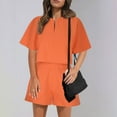 thumbnail image 7 of GERsome Women's 2 Piece Outfits Summer Lounge Sets Short Sleeve V Neck Tee Shirts and Shorts Tracksuit Loungewear M-XL (Orange,XL), 7 of 7
