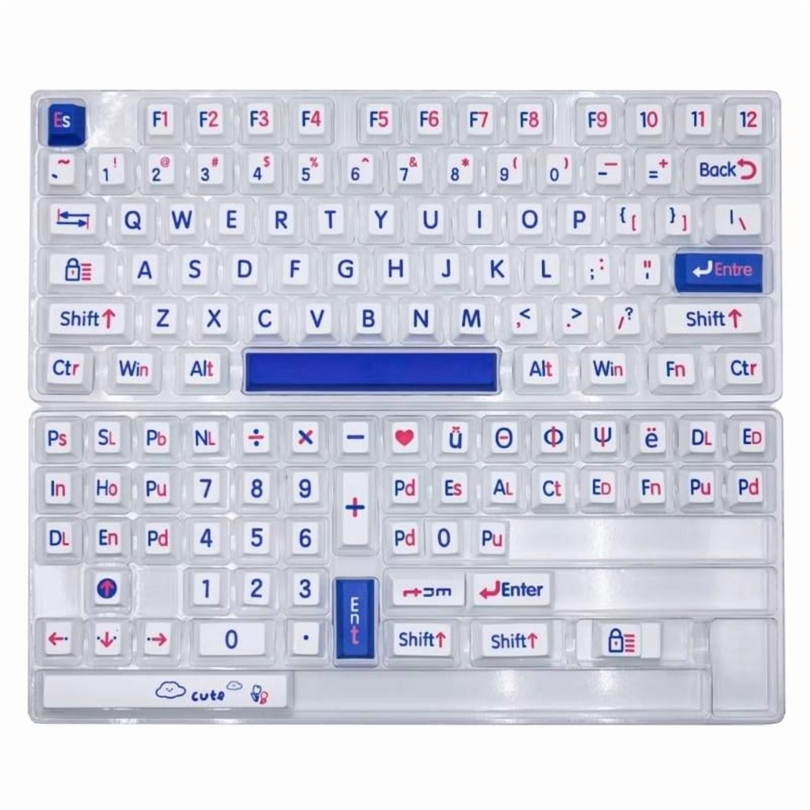 Klein Blue Keycap Set 125key PBT Custom Big Letter Keyboard Cap Cherry Profile Gaming KeyCap for Mechanical Keyboard