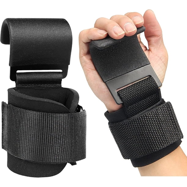 2 ganchos para levantamiento de pesas, muñequeras de elevación para peso muerto, levantamientos, alternativa en entrenamiento de potencia en gimnasio, gancho no escalable