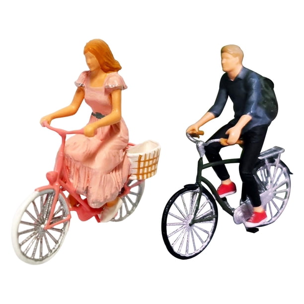Figuras de personas de resina a escala 1/64, diseño de calles, escenarios, dioramas, figuras azul oscuro y rosa