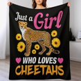 thumbnail image 2 of Just A Girl Who Love Cheetahs Blanket Cute Cheetahs Decor Throw Blanket Gifts for Girls Boys Super Warm Soft Plush Lightweight Fleece Flannel Blanket Couch Bedding Blanket for Kids Adult Women 50"x60", 2 of 6