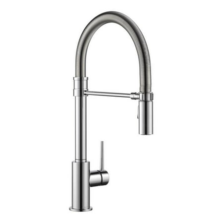 Delta Trinsic Single Handle Pull-Down Kitchen Faucet With Spring Spout, Black (Best Spring Pull Down Kitchen Faucet)