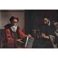 thumbnail image 2 of Mattia Preti 24x17 Black Ornate Framed Double Matted Museum Art Print Titled: Diogenes and Plato (1649), 2 of 5