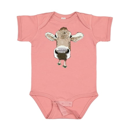 

Inktastic Funny Cow Close Up Gift Baby Boy or Baby Girl Bodysuit