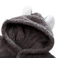 thumbnail image 6 of Newborn Baby Infant Coral Fleece Hooded Romper Jumpsuit Boy Girl Winter Warm Bodysuit Outfits Clothes Coat Outwear 0-12 Months, 6 of 9