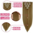 thumbnail image 3 of 7-piece 16 Clips Thick Curly Straight Full Head Clip in Double Weft Hair Extensions Wig for Women, 3 of 4
