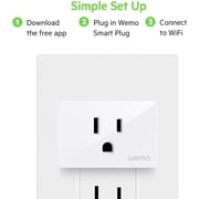 Wemo Smart Plug إعداد بسيط منفذ ذكي للمنزل الذكي وأضواء التحكم والأجهزة يعمل عن بُعد مع Alexa و Google Assistant و Apple HomeKitPack من 1
