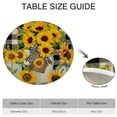 thumbnail image 3 of Round Tablecloth with Elastic Edge, Sunflower Print for Seasonal Home Decor, Water-Resistant Polyester Fabric, Fits 44-52 Inch, 3 of 4