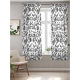 thumbnail image 2 of Black Flower Curtains 63 Inch Length, Sheer Curtains for Bedroom Living Room Window Vintage Farmhouse Boho Leaf Spring Plant Rod Pocket Drapes Kitchen Curtains Small Half Window 42"x63" 2 Panels, 2 of 6