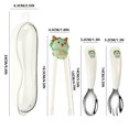 thumbnail image 2 of Kyusrd 304 Stainless Steel Children's Tableware Set Child Food Utensils Practice Chopsticks Spoon Fork, 2 of 8