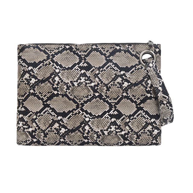 Jumpingount Bolso De Mujer Vintage Y De Moda Conveniente Y Práctico Bolso De Sobre De Piel De Serpiente Bolso De Embragues Bolsas de mensajero y de hombro café