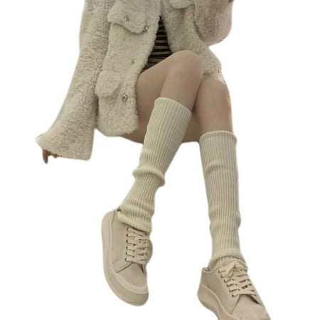 

VIEGINE Women s Leg Warmers Harajuku Long Boot Cuff Covers Warm Knitted Long Socks JK Lolita-Socks 80s Party Dance Legwarmers