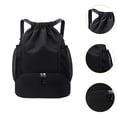 thumbnail image 6 of QccHieUs Drawstring Backpack Sports Gym Bag Water Resistant Basketball Sackpack Cinch Bag Black, 6 of 9