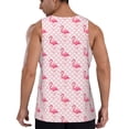thumbnail image 3 of Fotbe Cute Flamingo with Heart Pattern Men's Quick Dry Workout Tank Top Gym Muscle Tee Fitness Bodybuilding Sleeveless T Shirt Breathable Workout Shirt-Medium, 3 of 9