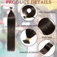 thumbnail image 3 of MY-LADY 100pcs 0.5g/Strands I Tip Remy Human Hair Extensions Micro Bead Loop Straight Balayage Hair Natural Hairpiece 22inch #02 Dark Brown, 3 of 8