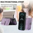 thumbnail image 2 of for iPhone 12 Pro Max Wallet Case, Crossbody Phone Purse with Card Holder for Women, Zipper PU Leather Carrying Cover Gift with Shoulder Strap Kickstand Anti-drop for iPhone 12 Pro Max - Purple, 2 of 10