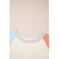 thumbnail image 4 of I AM A FASHION JUNKY Yellow Cream Colorblock Patchwork Crew Neck Long Sleeve Top, 4 of 6
