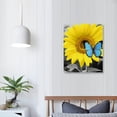 thumbnail image 3 of PRATYUS Sunflower Butterfly Canvas Wall Art Picture 16x20in for Living Room Bedroom 16x20in, 3 of 3