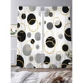thumbnail image 3 of Black Polka Dots Sheer Curtains 84 Inch Length 2 Panels Set - Light Filtering Window Treatments, Modern Abstract Art Rod Pocket Semi Curtains for Living Room/Bedroom/Kitchen Décor, 104"W x 84"L, 3 of 7