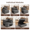 thumbnail image 4 of HONBAY Ottoman of Modular Sectional Corduroy Sofas, Grey, 4 of 5