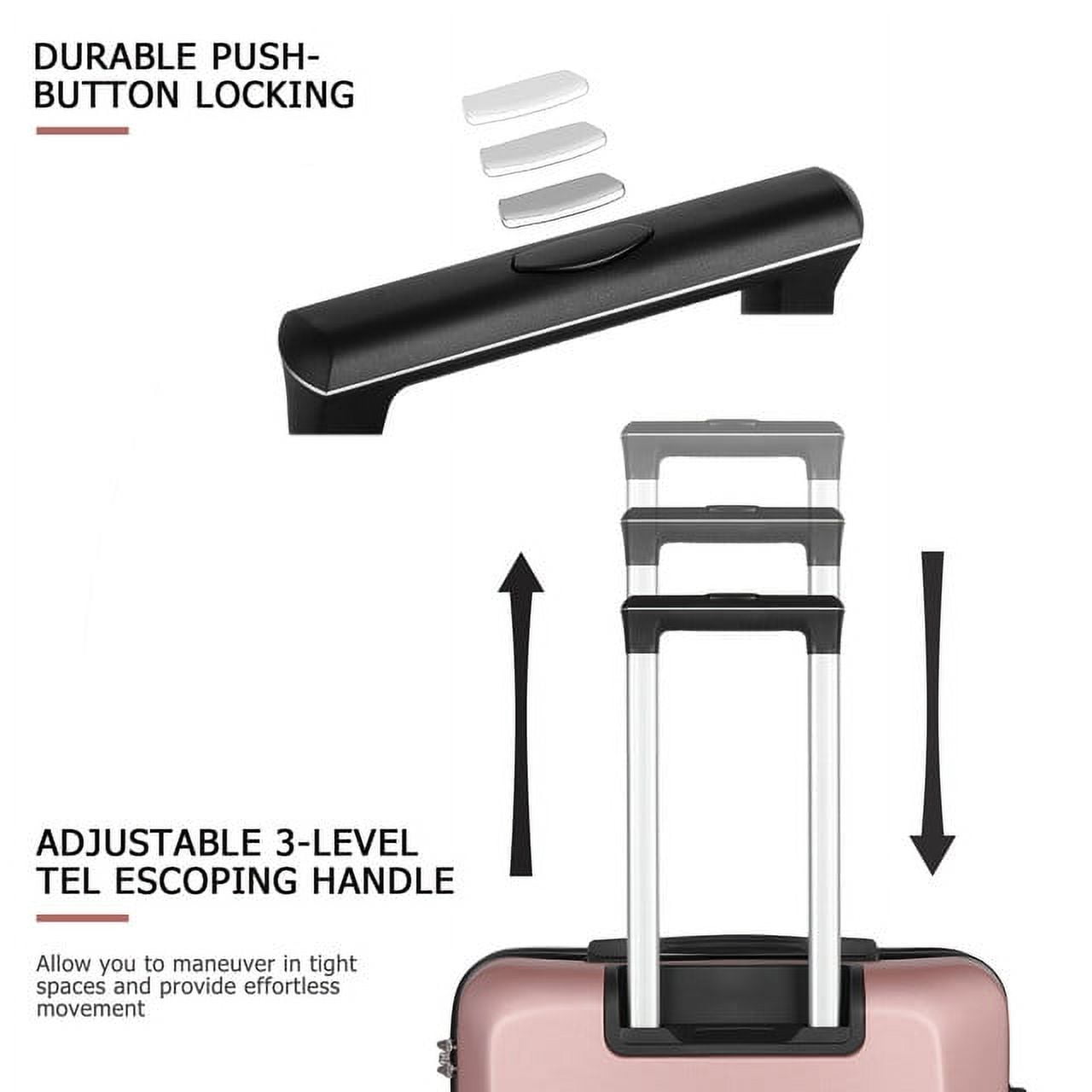 Hikolayae Cottage Collection Hardside Spinner Luggage Sets in Rose Gold, 3 Piece - TSA Lock