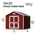 thumbnail image 3 of Little Cottage Co. 10x10 Classic Gable Shed with Floor, Outdoor Wood Storage Shed Do-It-Yourself Precut Kit, 3 of 14