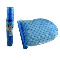 Dependable Industries Inc. Essentials Bathroom Tub & Bath Mat Bathmat Premium Vinyl Dotted Bubble Cushion Spa Quality Anti-Slip 15" x 27" Blue