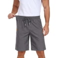 thumbnail image 6 of GIRUNS Men's Shorts Summer Beach Casual Elastic Waist Drawstring Shorts Blue Gray XL, 6 of 7