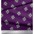 thumbnail image 3 of Soimoi Polyester Crepe Fabric Floral Block Print Sewing Fabric Yard 52 Inch Wide, 3 of 3