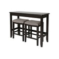 thumbnail image 3 of Contemporary Home Living 3pc Pub Style Sofa Table with Nested Upholstered Stools - 48" - Espresso, 3 of 4