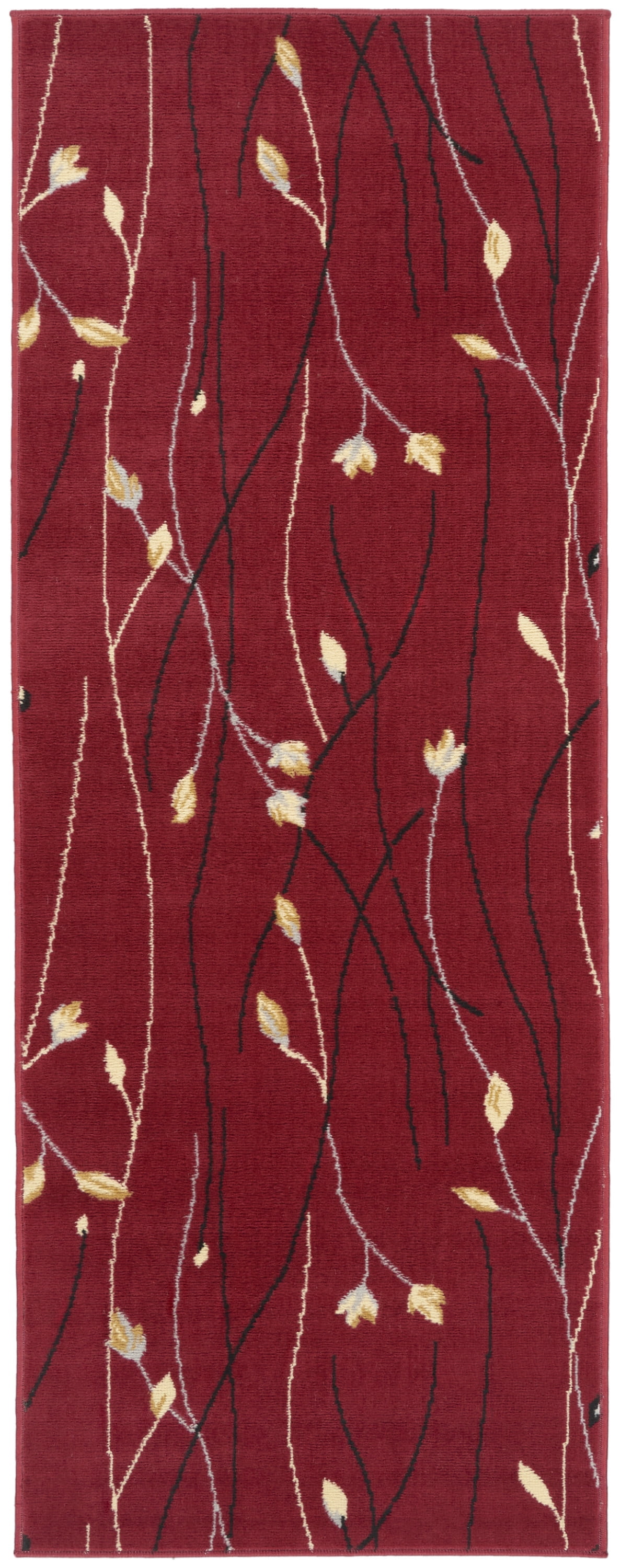 Nourison Grafix Transitional Botanical Red 2'3" x 7'6" Area Rug, (8' Runner)