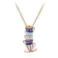 thumbnail image 1 of Collar Elegante yuxing con colgante de taza de café y té en 3D 14 quilates, 1 of 5