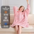 thumbnail image 4 of Heated Wearable Blanket, Oversized Wearable Heated Blanket for Adult, Sherpa Fleece Blanket Hoodie, 4 of 7